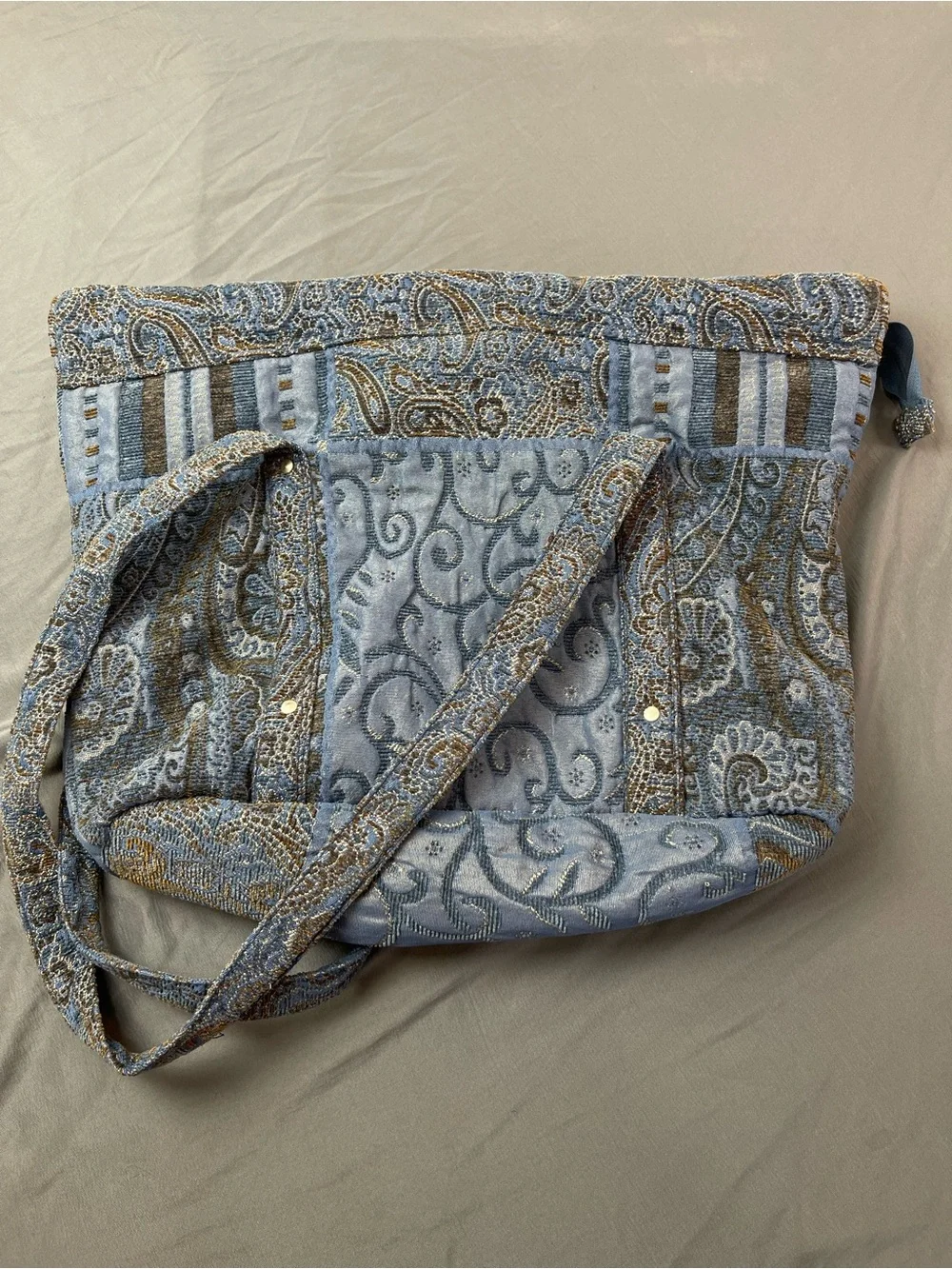 Isabella's Journey Blue Tapestry Bag X-Large Multi Section Excellent Condition
